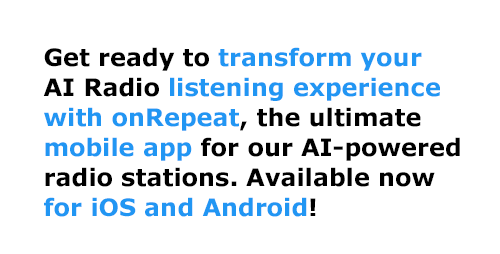 AI Radio Bot's onRepeat Mobile App Banner